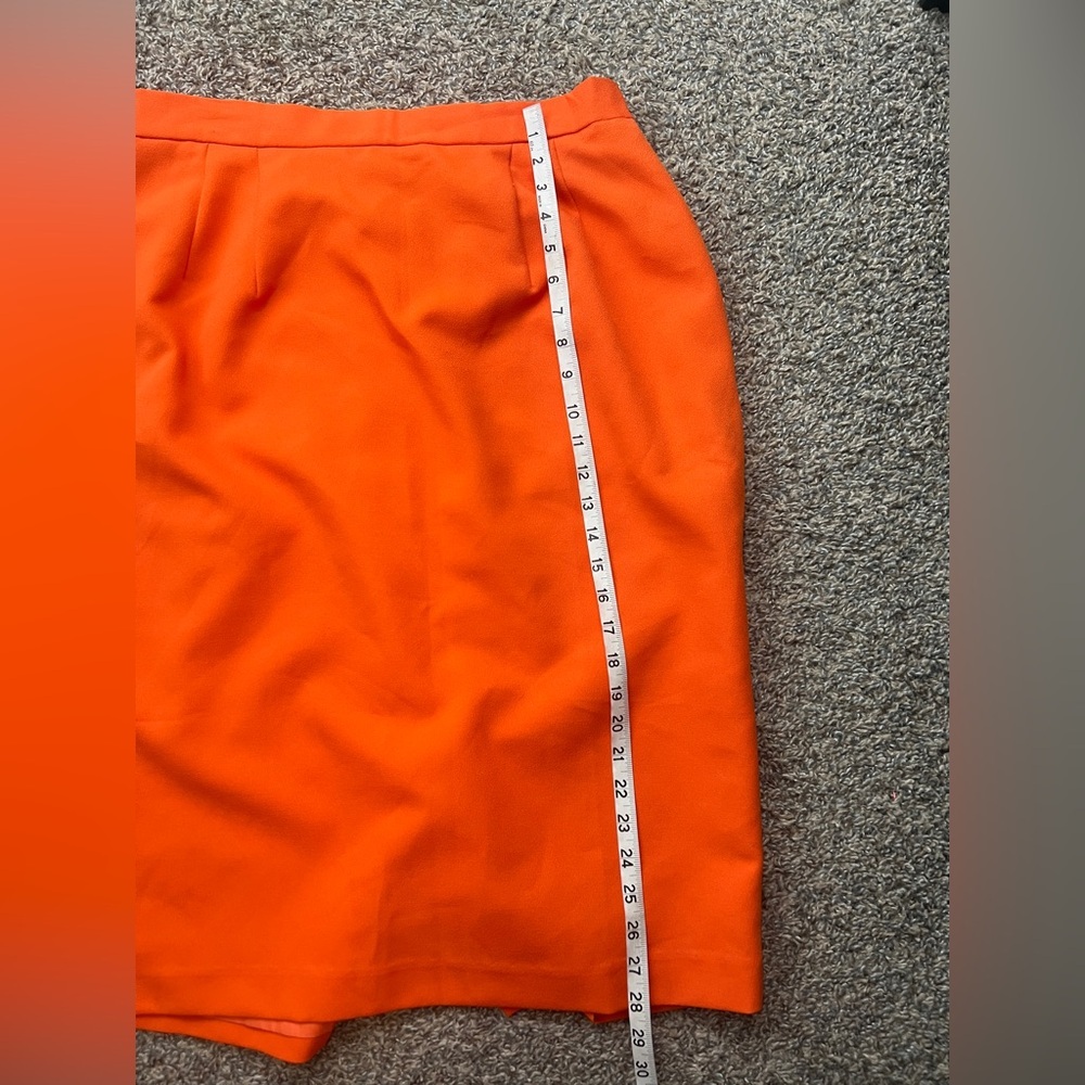 Vintage Orange Pencil Skirt‎ Midi knee length stretch waist plus-size 16 - Picture 6 of 8